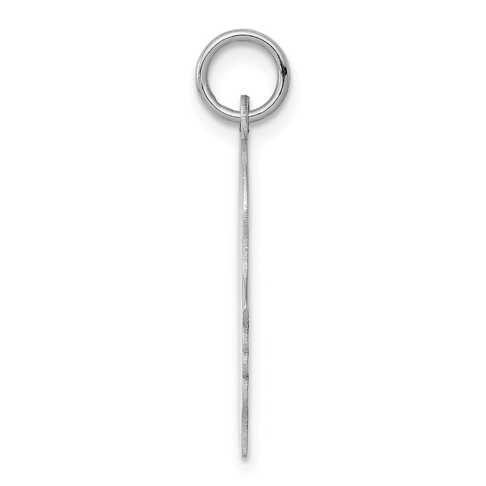 FJC Finejewelers 14 kt White Gold Personalized White Plain Medium.018 Depth Facing Right Engravable Girl Charm 27 x 17 m