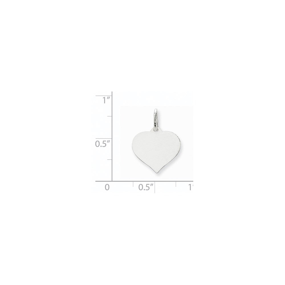 FJC Finejewelers 14 kt White Gold Heart Disc Charm 18 x 14 mm