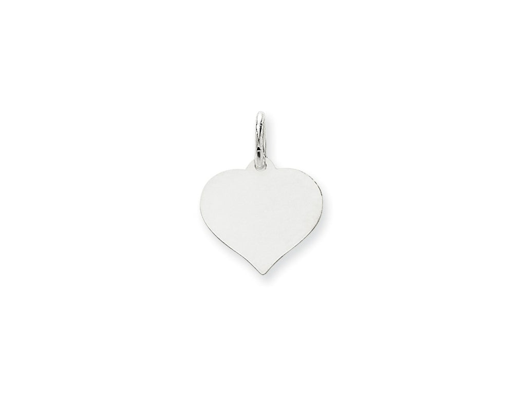 FJC Finejewelers 14 kt White Gold Heart Disc Charm 18 x 14 mm