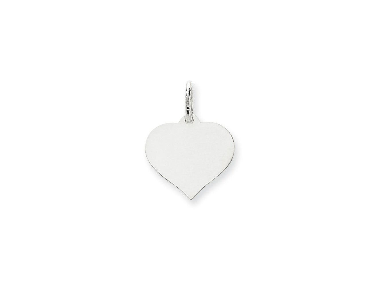 FJC Finejewelers 14 kt White Gold Heart Disc Charm 18 x 14 mm