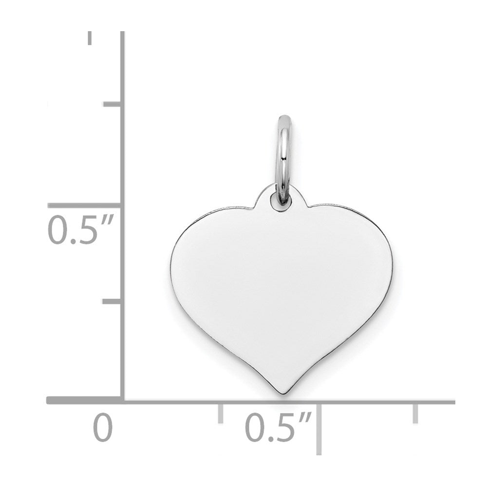 FJC Finejewelers 14 kt White Gold Heart Disc Charm 18 mm x 14 mm