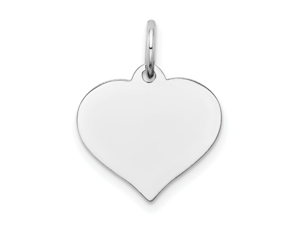 FJC Finejewelers 14 kt White Gold Heart Disc Charm 18 mm x 14 mm