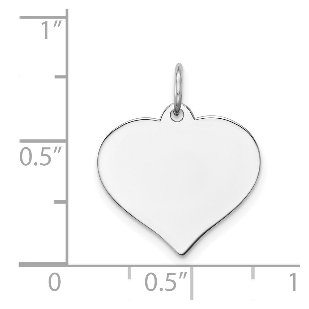 FJC Finejewelers 14 kt White Gold Heart Disc Charm 19 mm x 17 mm