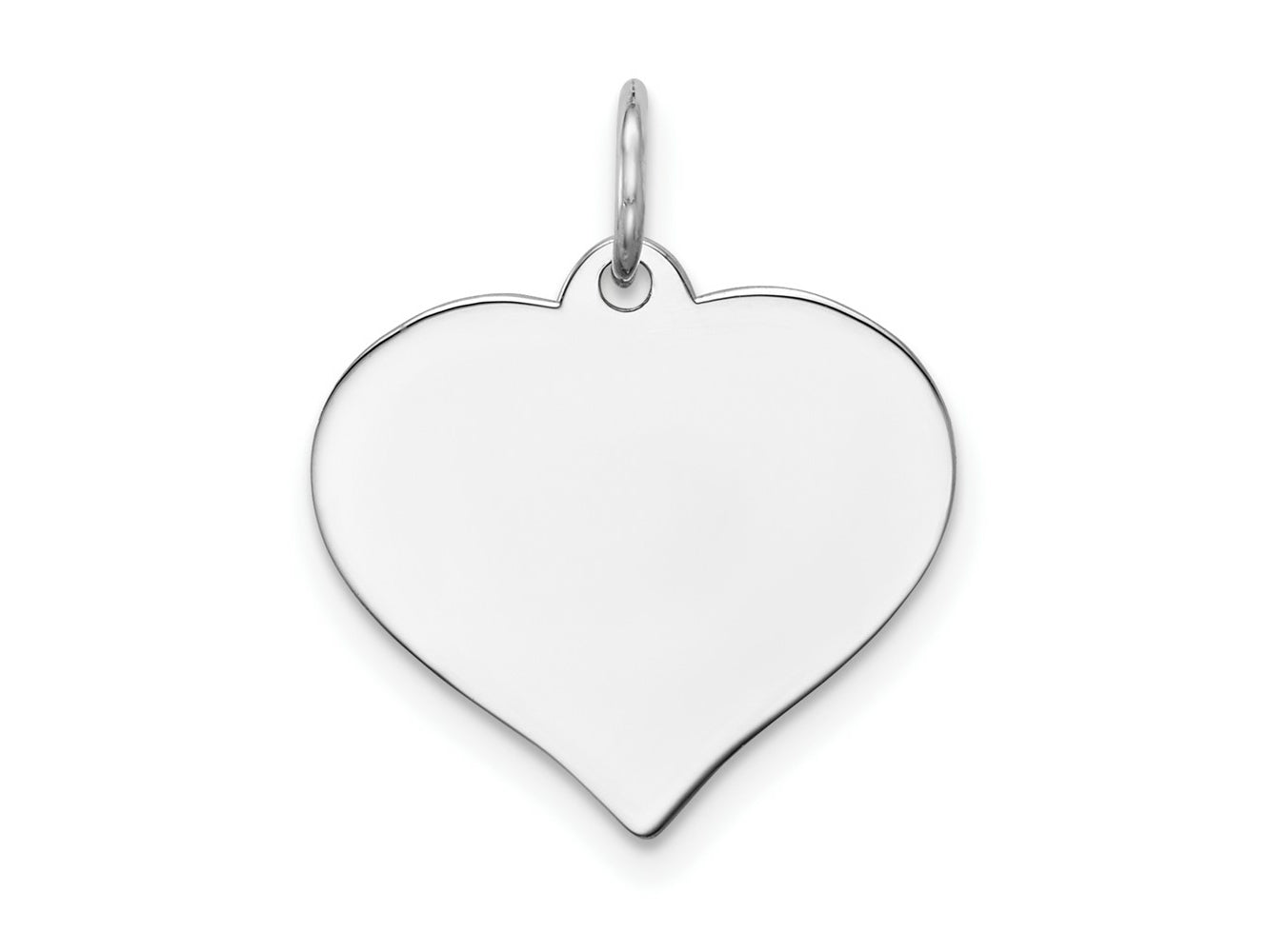 FJC Finejewelers 14 kt White Gold Heart Disc Charm 19 mm x 17 mm