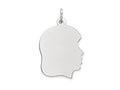 FJC Finejewelers 14 kt White Gold Personalized White Plain Medium.035 Depth Facing Right Engravable Girl Charm 27 x 17 m