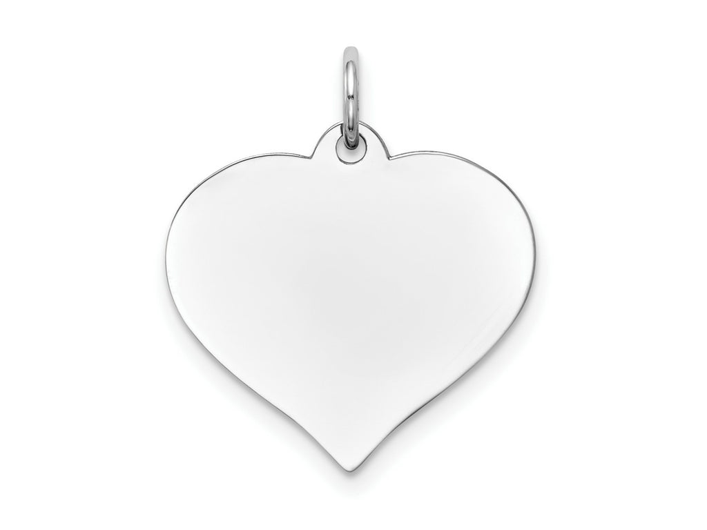 FJC Finejewelers 14 kt White Gold Heart Disc Charm 23 mm x 18 mm