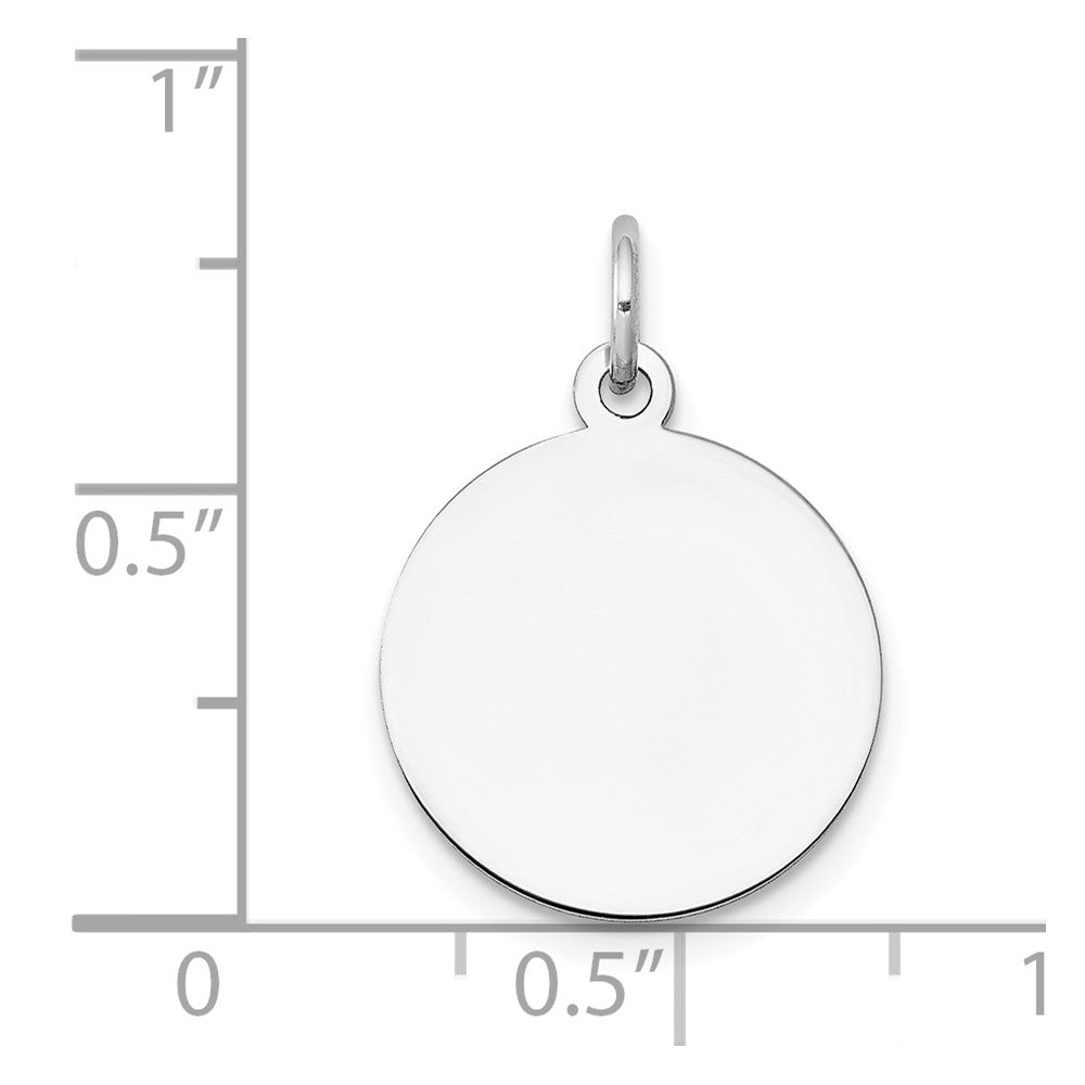 FJC Finejewelers 14 kt White Gold Personalized Plain .018 Gauge Circular Engravable Disc Charm 21 x 15 mm