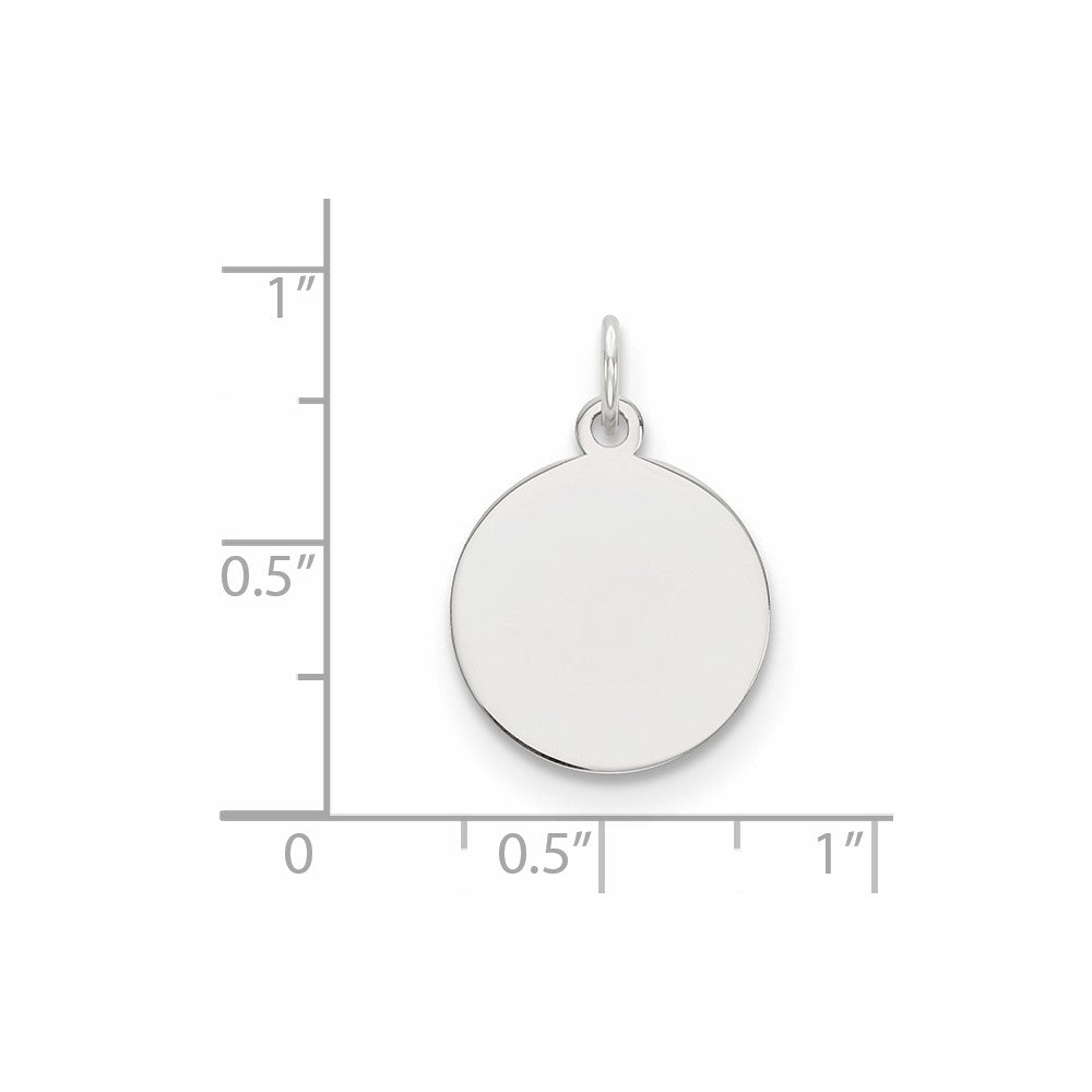 FJC Finejewelers 14 kt White Gold Personalized Plain .027 Gauge Circular Engravable Disc Charm 21 x 15 mm