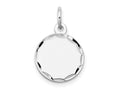 FJC Finejewelers 14 kt White Gold Bright Cut Etched .018 Gauge Engraveable Round Disc Charm 20 mm x 13 mm