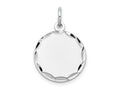 FJC Finejewelers 14 kt White Gold Bright Cut Etched .027 Gauge Engraveable Round Disc Charm 23 mm x 16 mm