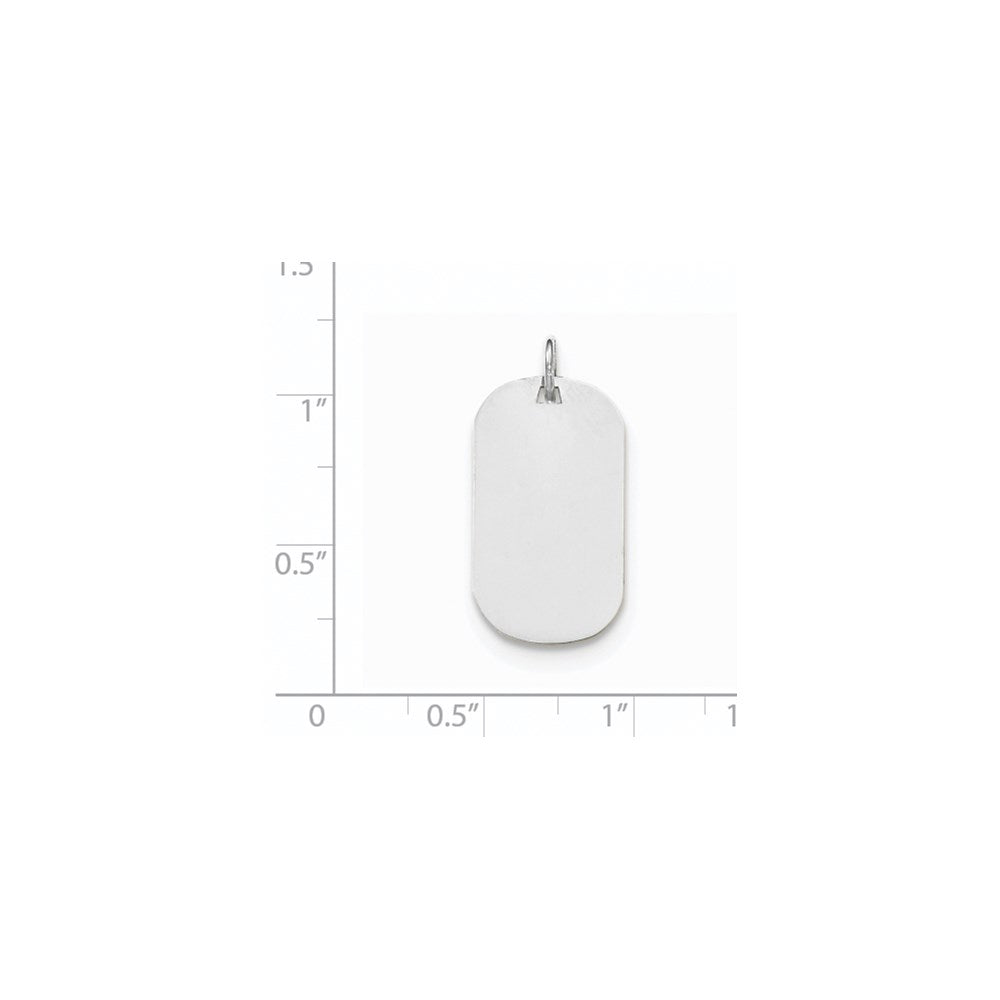 FJC Finejewelers 14 kt White Gold Plain .009 Gauge Engraveable Dog Tag Charm 26 mm x 14 mm
