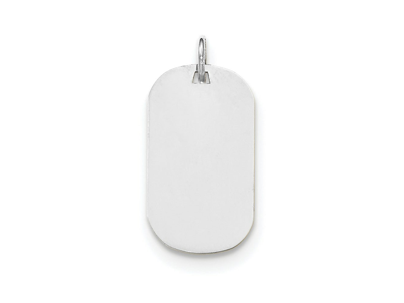 FJC Finejewelers 14 kt White Gold Plain .009 Gauge Engraveable Dog Tag Charm 26 mm x 14 mm