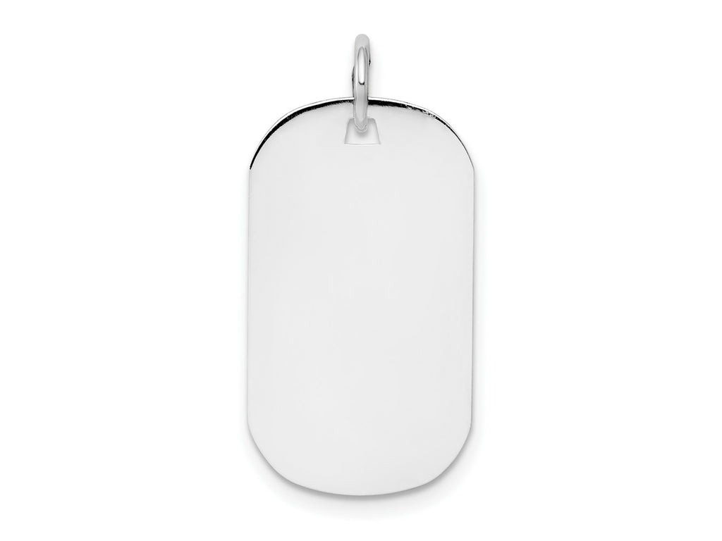 FJC Finejewelers 14 kt White Gold Plain .018 Gauge Engraveable Dog Tag Disc Charm 26 mm x 14 mm
