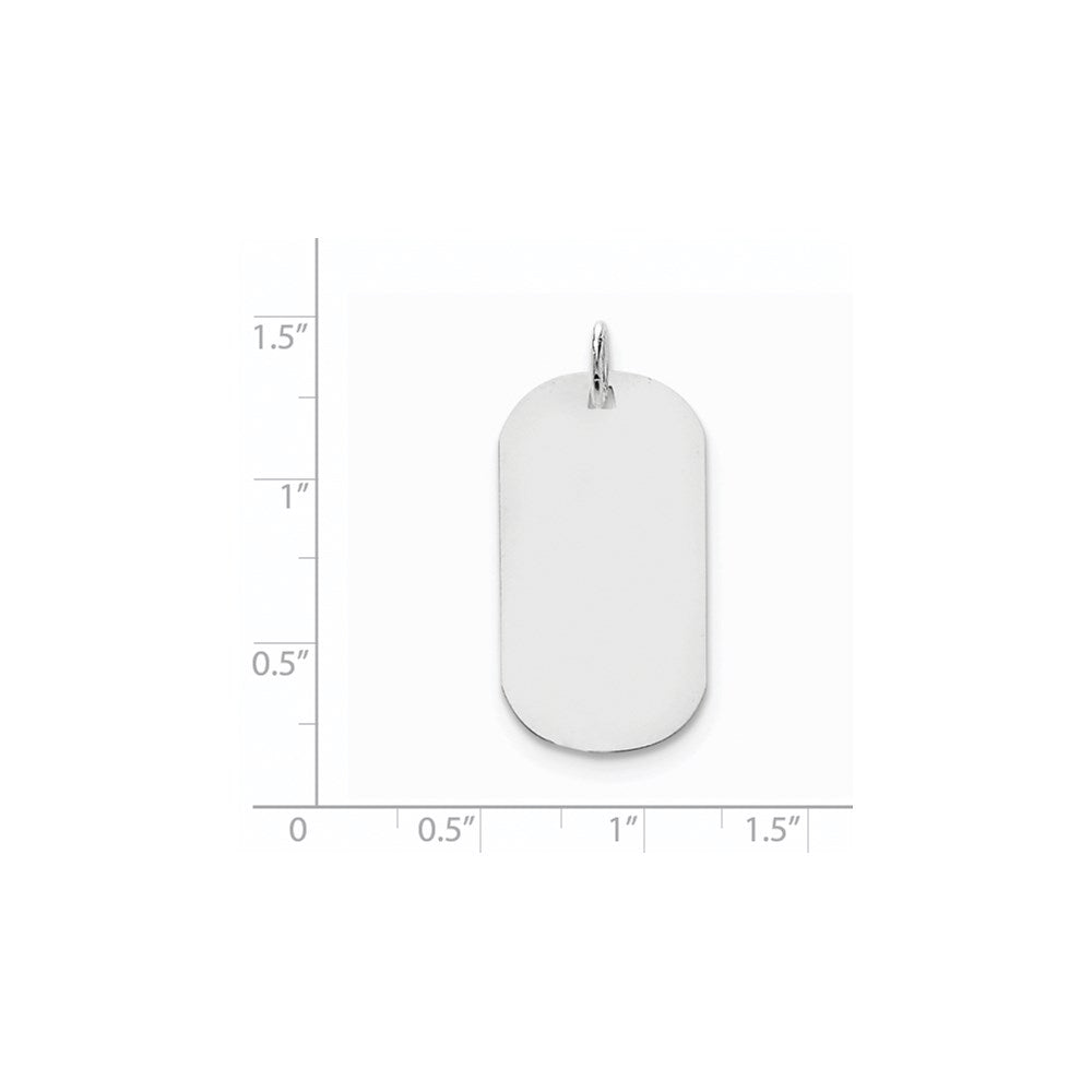 FJC Finejewelers 14 kt White Gold Plain .011 Gauge Engraveable Dog Tag Disc Charm 33 mm x 16 mm