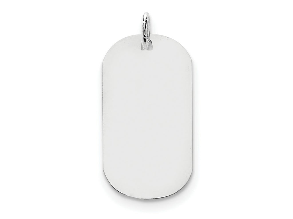 FJC Finejewelers 14 kt White Gold Plain .011 Gauge Engraveable Dog Tag Disc Charm 33 mm x 16 mm