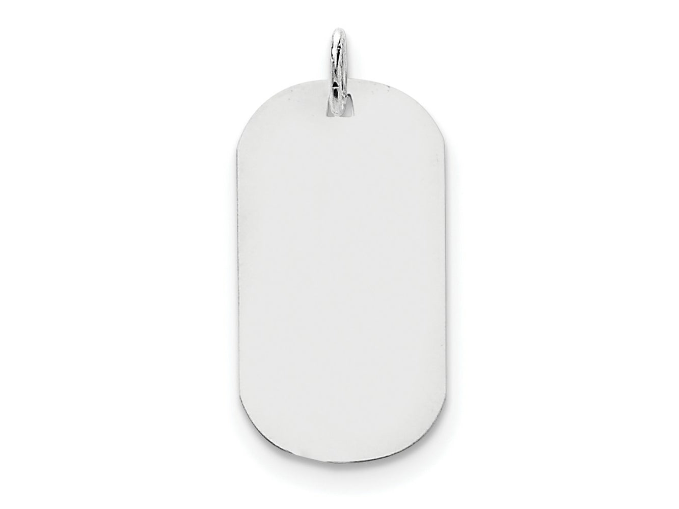 FJC Finejewelers 14 kt White Gold Plain .011 Gauge Engraveable Dog Tag Disc Charm 33 mm x 16 mm