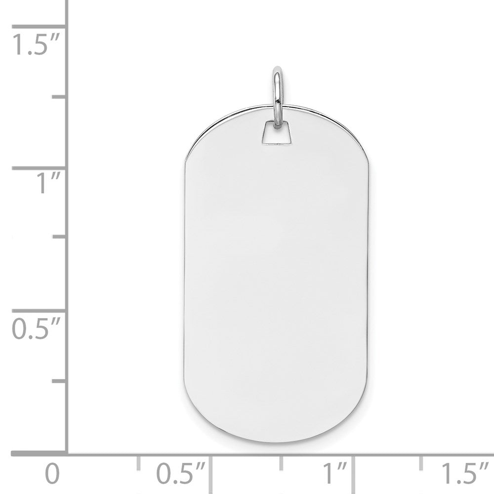 FJC Finejewelers 14 kt White Gold Plain .018 Gauge Engraveable Dog Tag Disc Charm 33 mm x 16 mm