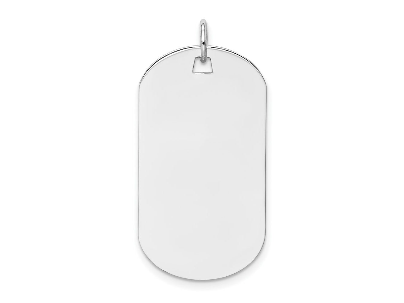 FJC Finejewelers 14 kt White Gold Plain .018 Gauge Engraveable Dog Tag Disc Charm 33 mm x 16 mm