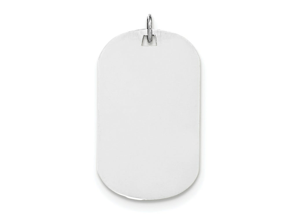 FJC Finejewelers 14 kt White Gold Plain .013 Gauge Engraveable Dog Tag Disc Charm 37 mm x 20 mm