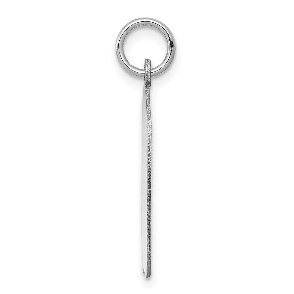 FJC Finejewelers 14 kt White Gold Personalized White Plain Medium.018 Depth Facing Left Engravable Girl Charm 27 x 17 mm