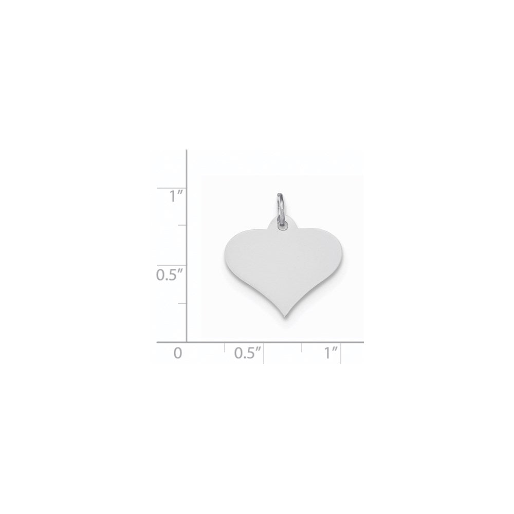 FJC Finejewelers 14 kt White Gold Plain .011 Gauge Engraveable Heart Disc Charm 21 mm x 19 mm