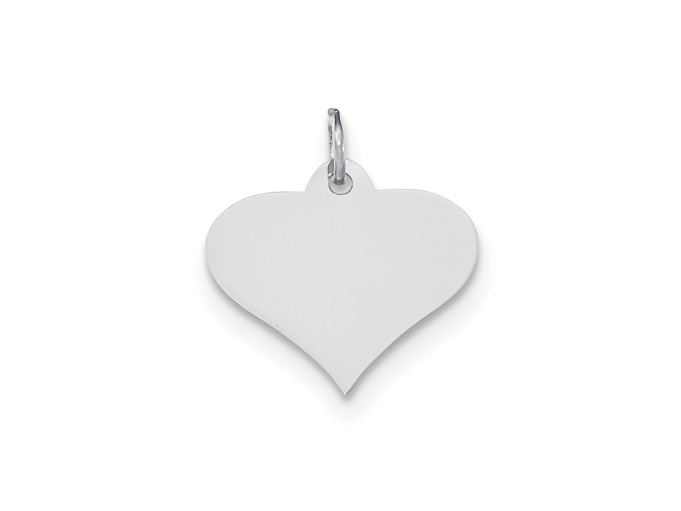 FJC Finejewelers 14 kt White Gold Plain .011 Gauge Engraveable Heart Disc Charm 21 mm x 19 mm