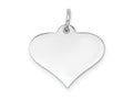 FJC Finejewelers 14 kt White Gold Plain .018 Gauge Engraveable Heart Disc Charm 21 mm x 19 mm