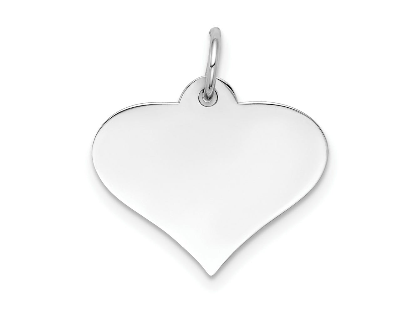 FJC Finejewelers 14 kt White Gold Plain .018 Gauge Engraveable Heart Disc Charm 21 mm x 19 mm