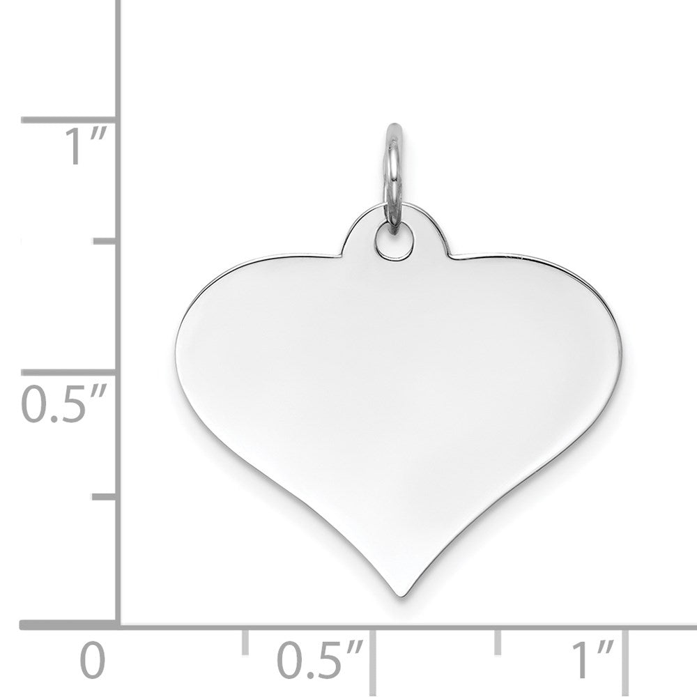 FJC Finejewelers 14 kt White Gold Plain .018 Gauge Engraveable Heart Disc Charm 22 mm x 22 mm