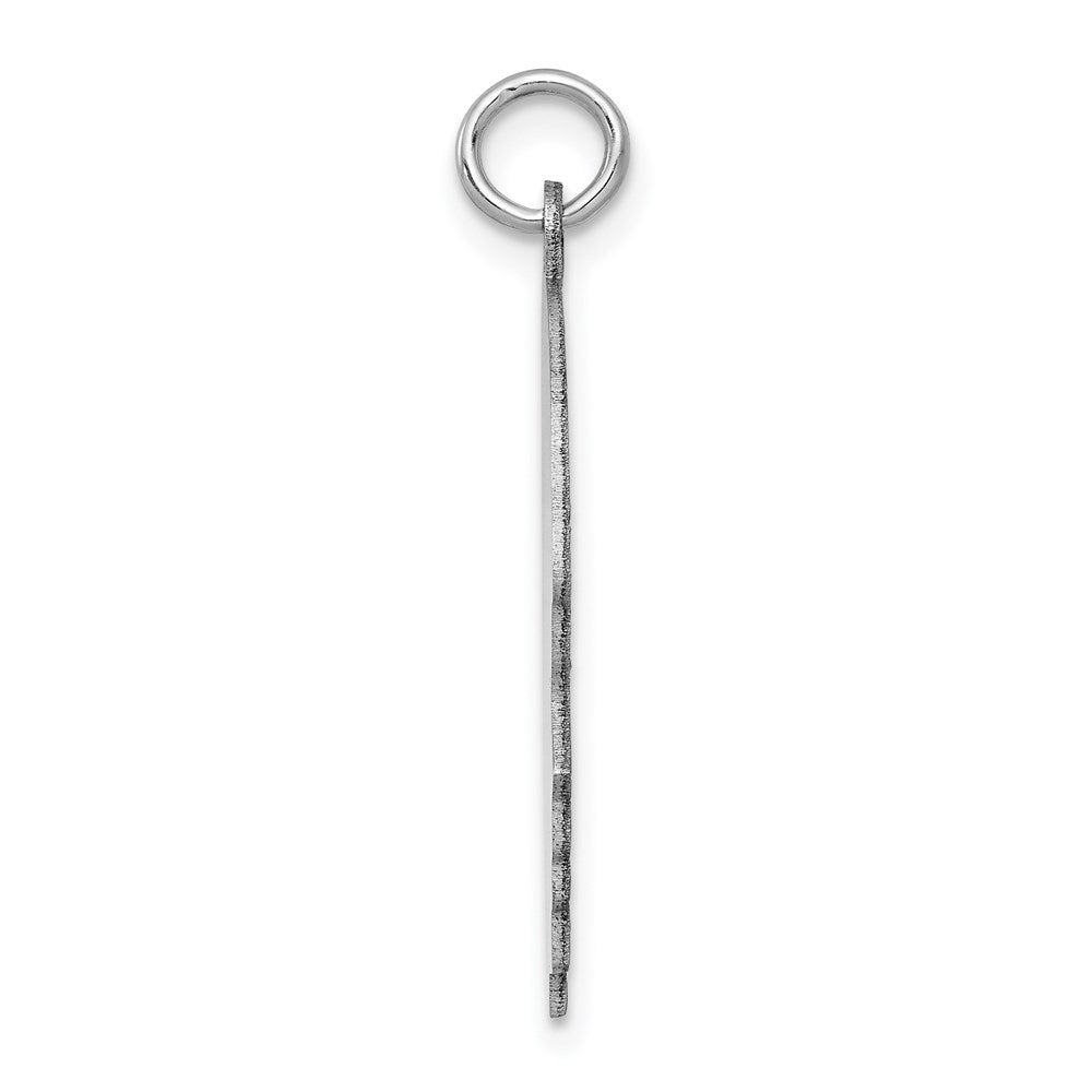 FJC Finejewelers 14 kt White Gold Personalized White Plain Large.018 Depth Facing Right Engravable Boy Charm 30 x 20 mm