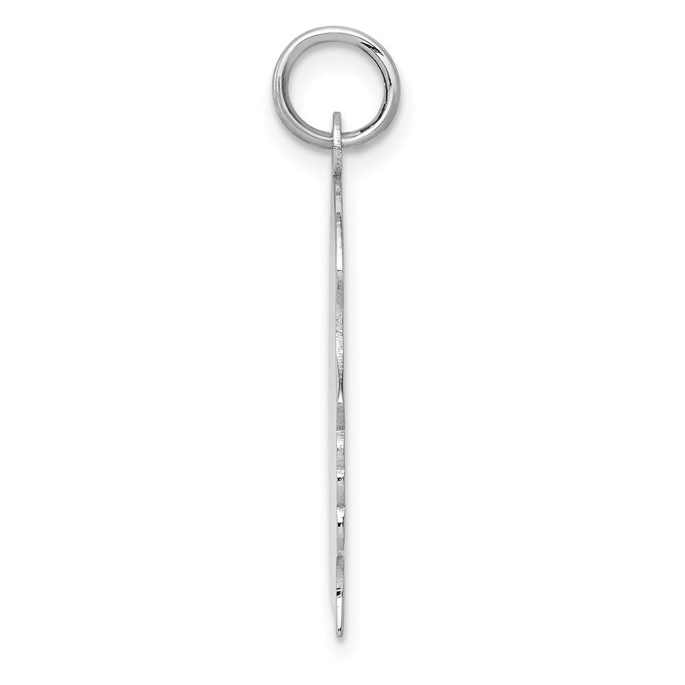 FJC Finejewelers 14 kt White Gold Personalized White Plain Large.018 Depth Facing Right Engravable Girl Charm 30 x 20 mm