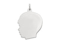 FJC Finejewelers 14 kt White Gold Personalized White Plain Large.013 Depth Facing Left Engravable Boy Charm 30 x 20 mm