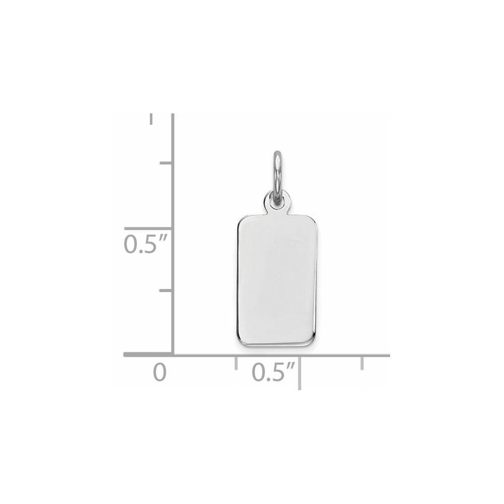 FJC Finejewelers 14 kt White Gold Personalized Plain .009 Gauge Rectangular Engravable Charm 21 x 8 mm