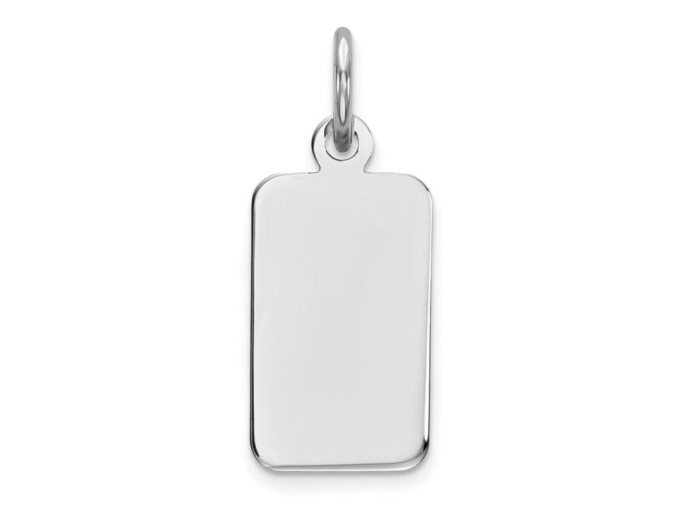 FJC Finejewelers 14 kt White Gold Personalized Plain .009 Gauge Rectangular Engravable Charm 21 x 8 mm