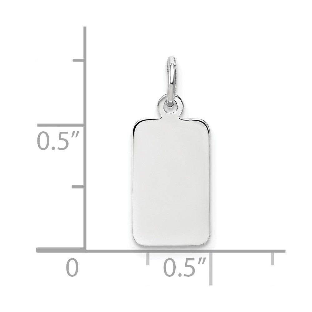 FJC Finejewelers 14 kt White Gold Personalized Plain .013 Gauge Rectangular Engravable Charm 19 x 8 mm