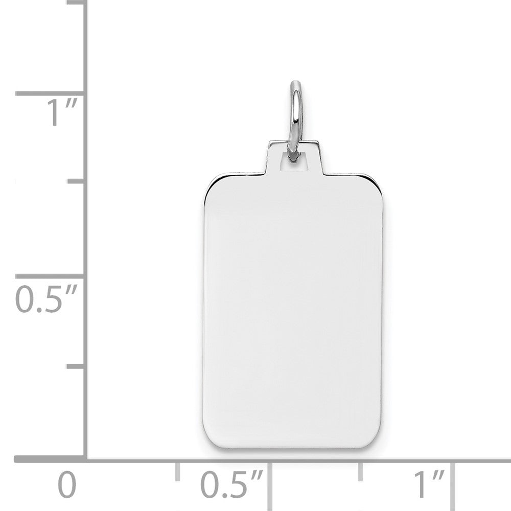 FJC Finejewelers 14 kt White Gold Personalized Plain .027 Gauge Rectangular Engravable Charm 25 x 12 mm