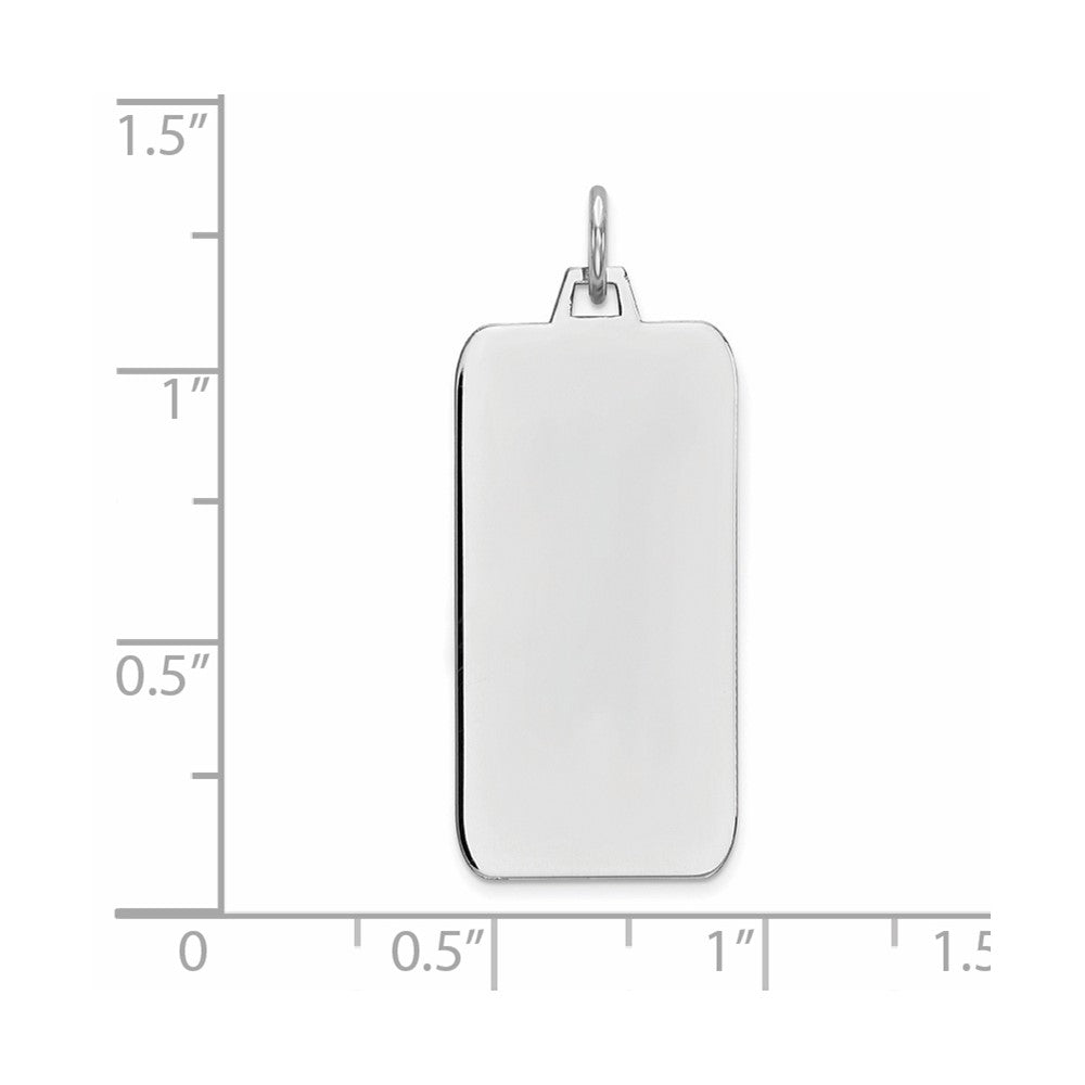 FJC Finejewelers 14 kt White Gold Personalized Plain .011 Gauge Rectangular Engravable Charm 32 x 13 mm