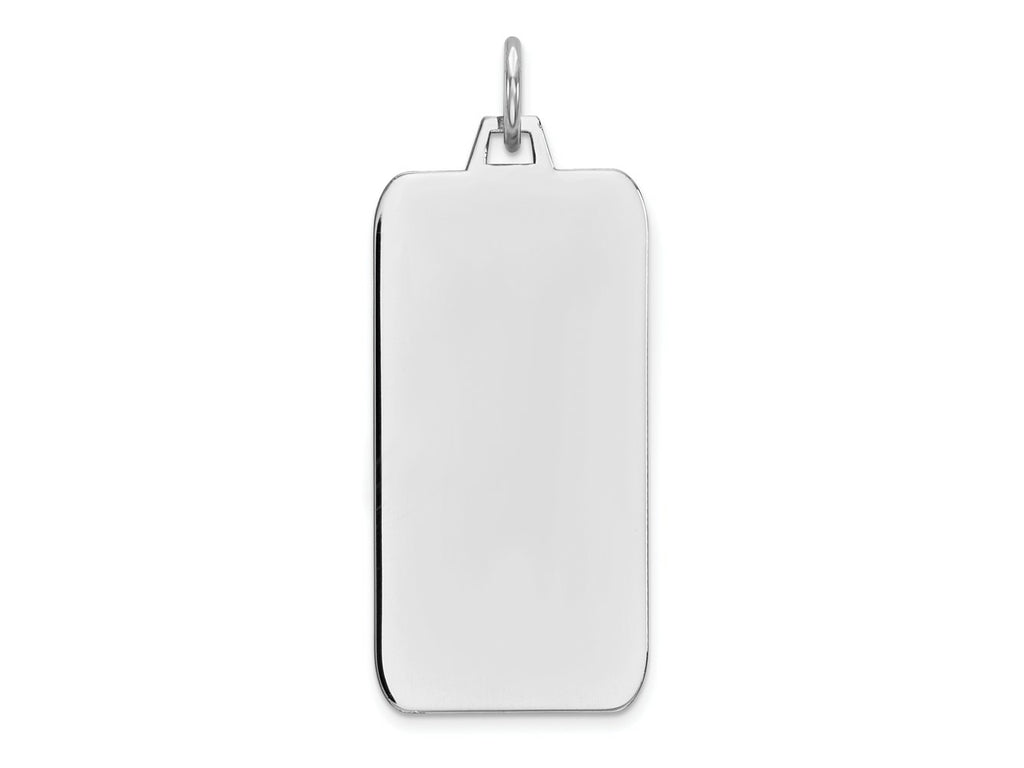 FJC Finejewelers 14 kt White Gold Personalized Plain .011 Gauge Rectangular Engravable Charm 32 x 13 mm