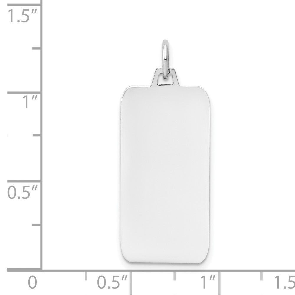 FJC Finejewelers 14 kt White Gold Plain .018 Gauge Rectangular Engravable Dog Tag 32 x 12 mm