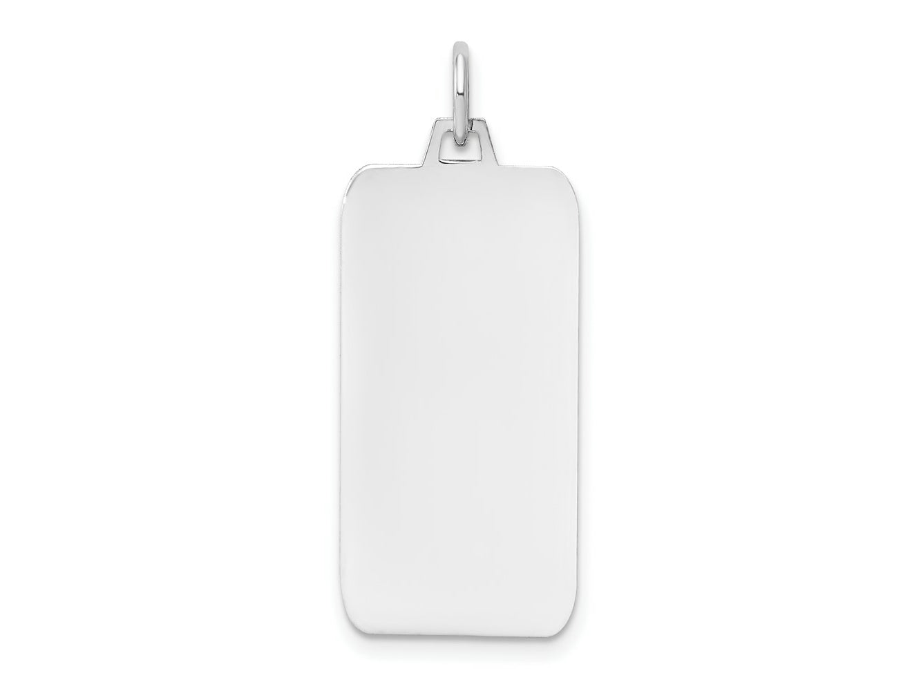 FJC Finejewelers 14 kt White Gold Plain .027 Gauge Rectangular Engravable Dog Tag 32 x 12 mm