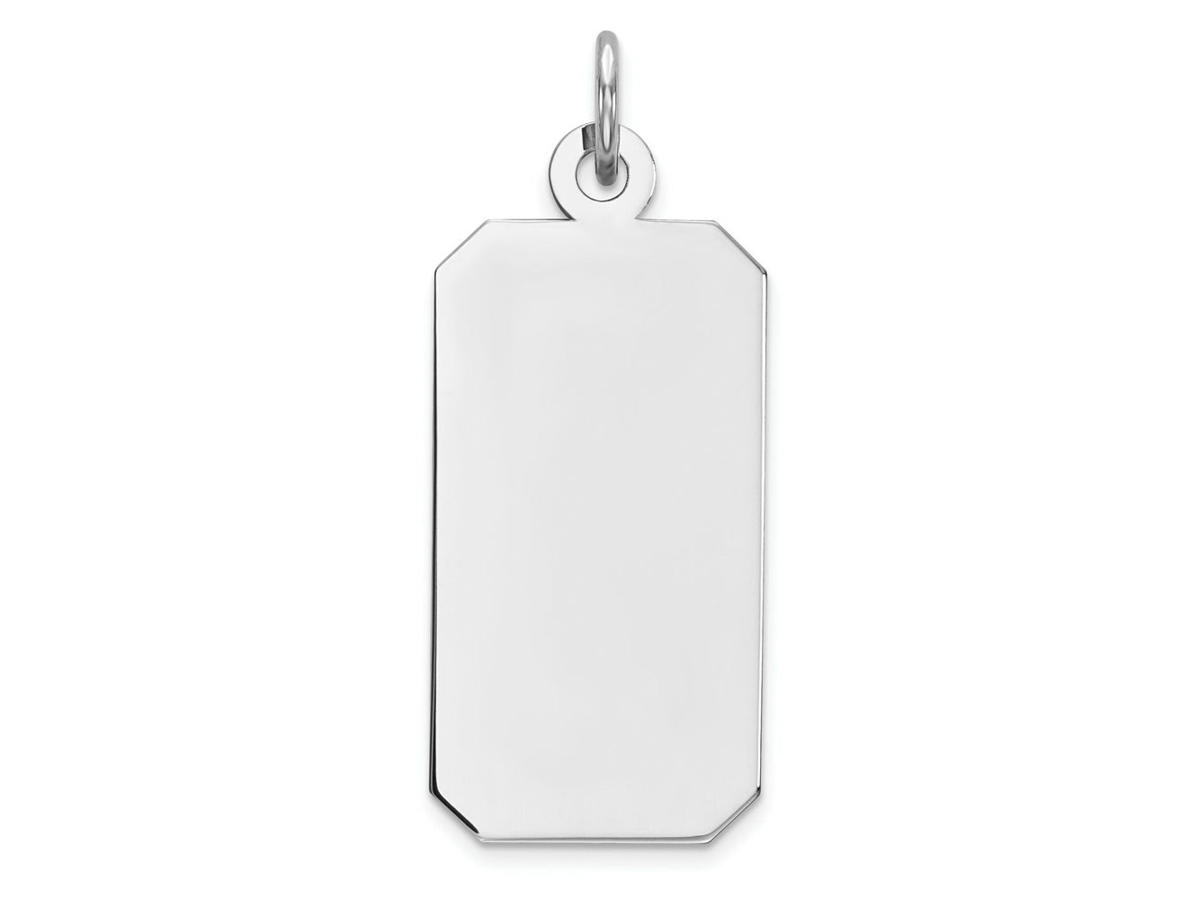 FJC Finejewelers 14 kt White Gold Personalized Plain .011 Gauge Rectangular Engravable Charm 25 x 11 mm