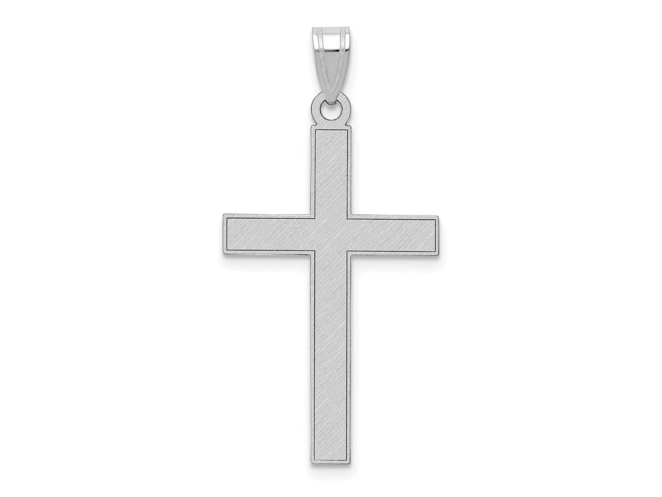 FJC Finejewelers 14 kt White Gold Florentine Satin Cross Charm 36 mm x 18 mm