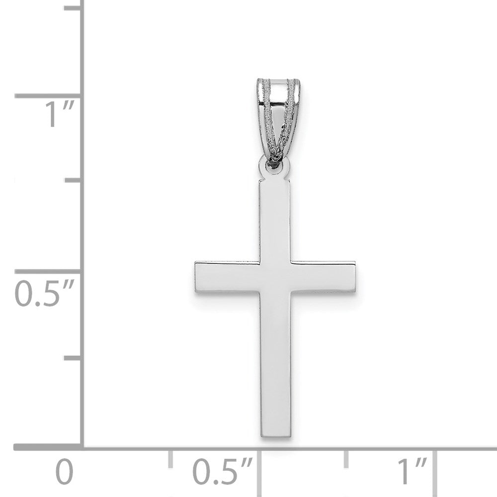 FJC Finejewelers 14 kt White Gold Polished Cross Charm 26 mm x 11 mm