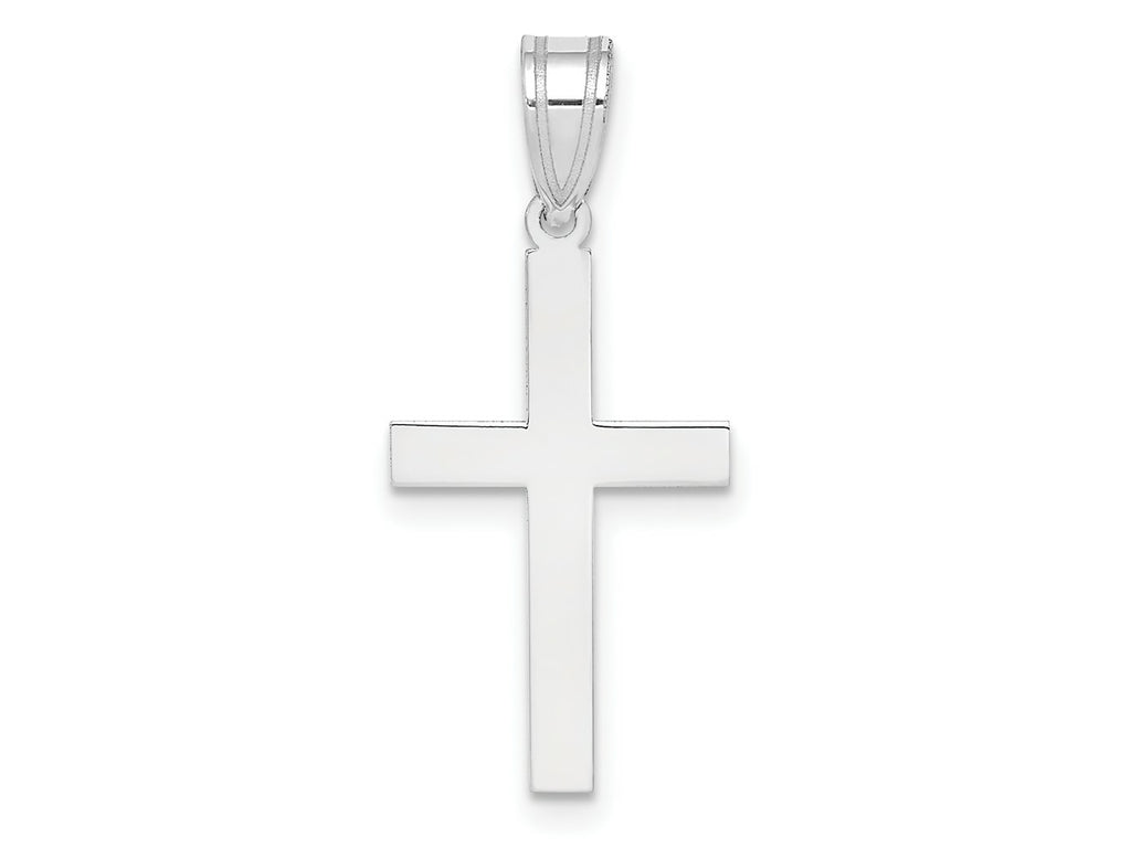 FJC Finejewelers 14 kt White Gold Polished Cross Charm 26 mm x 11 mm