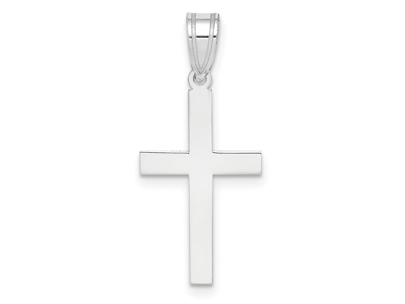 FJC Finejewelers 14 kt White Gold Polished Cross Charm 26 mm x 11 mm