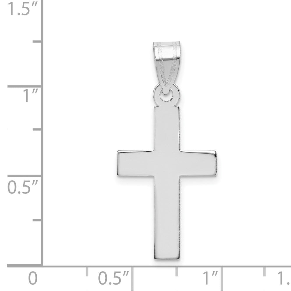 FJC Finejewelers 14 kt White Gold Polished Cross Charm 30 mm x 15 mm