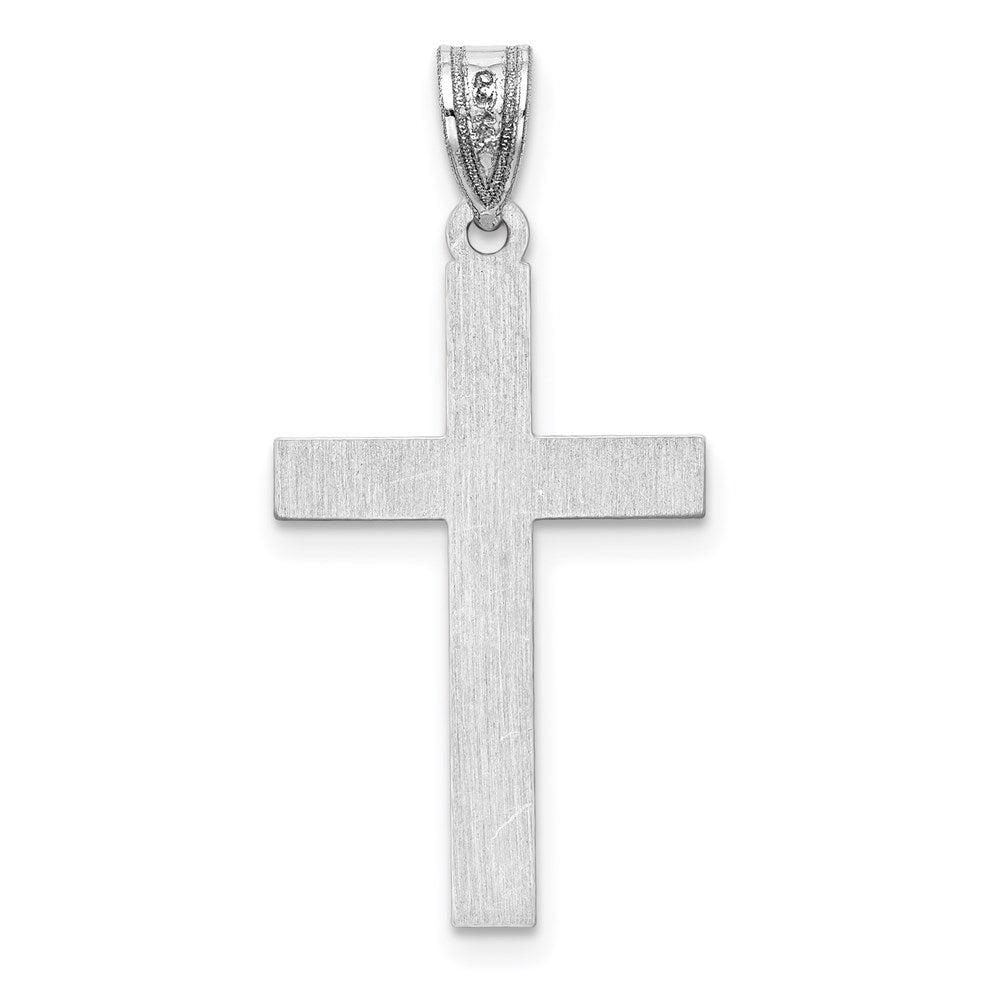 FJC Finejewelers 14 kt White Gold Polished Cross Charm 30 mm x 15 mm