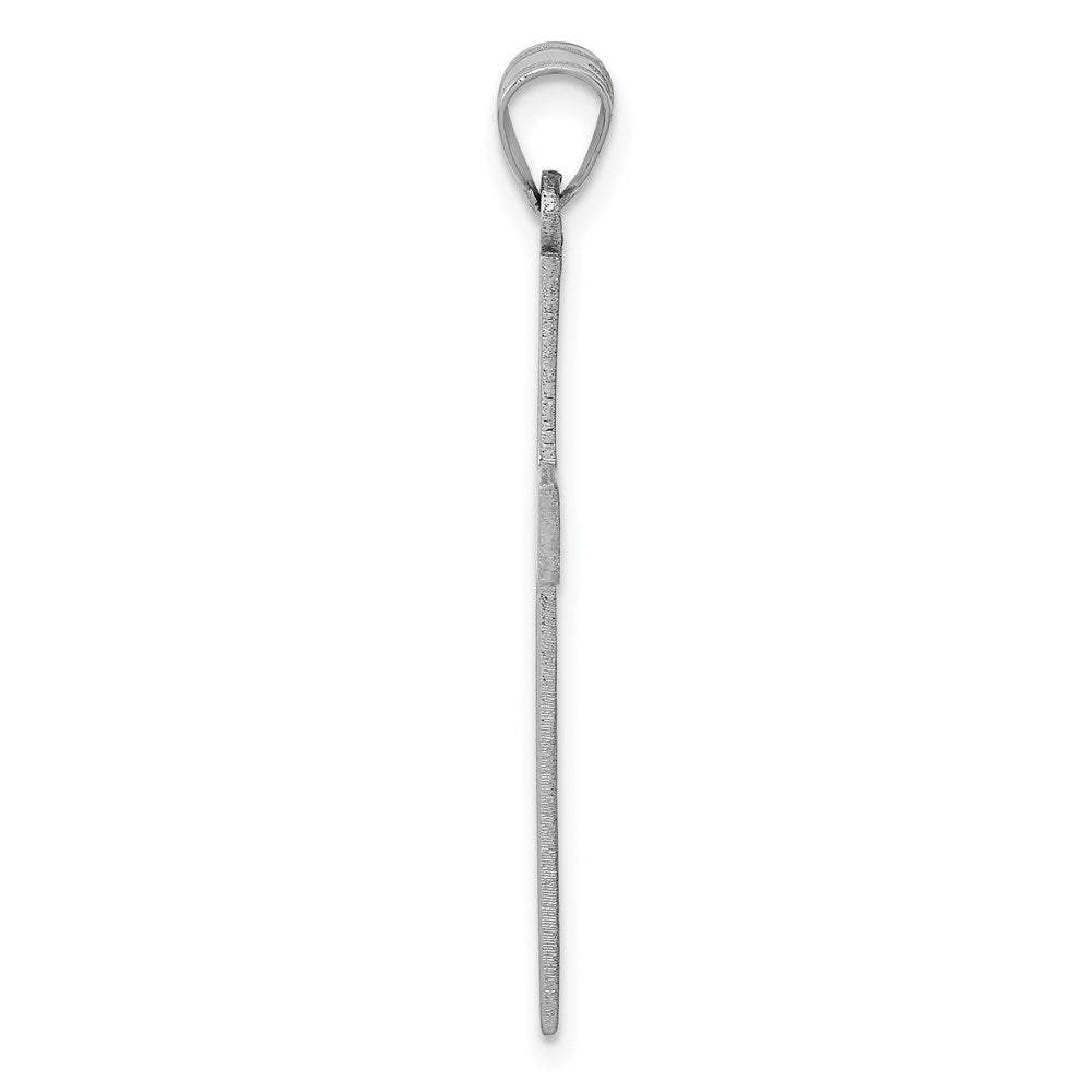 FJC Finejewelers 14 kt White Gold Polished Cross Charm 36 mm x 19 mm
