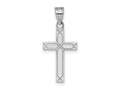 FJC Finejewelers 14 kt White Gold Solid Laser Etched Polished Cross Charm 25 mm x 12 mm