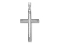 FJC Finejewelers 14 kt White Gold Solid Laser Etched Cross Charm 36 mm x 18 mm